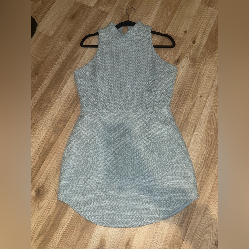 Amanda Uprichard Light Blue Tweed Mini Dress